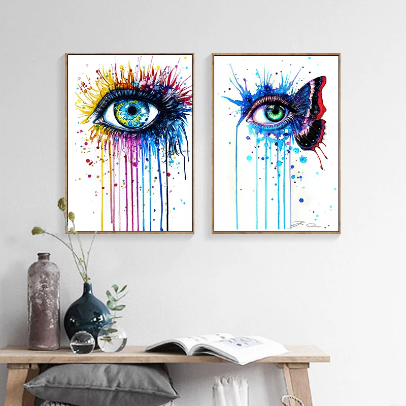 Abstract Watercolor Eyes Canvas Painting Wall Art Poster and Prints Modern Pictures Cuadros for Living Room Decoration | Дом и сад