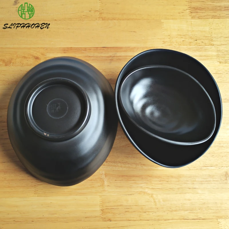100% меламиновая черная замороженная миска для супа японская кухня ресторан