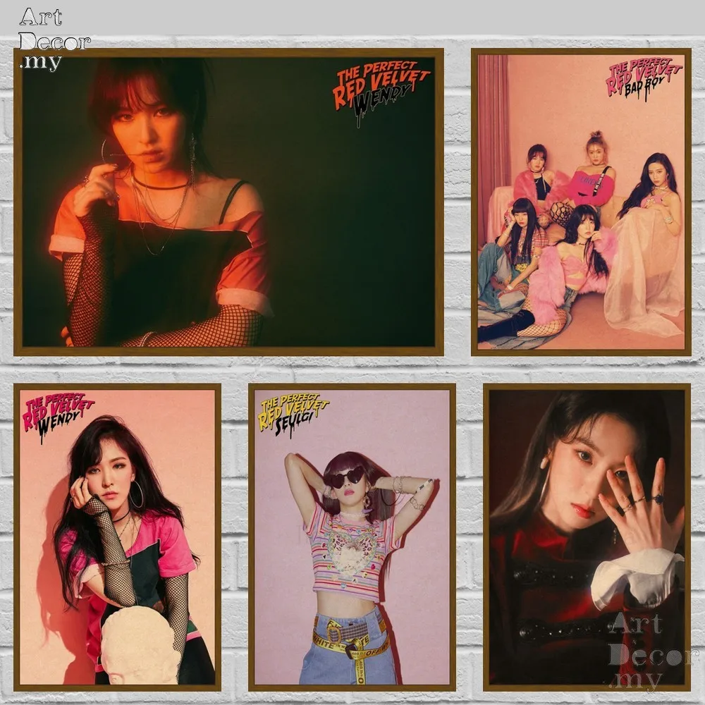 Отличный красный бархатный ретро постер из крафт-бумаги с изображением плохого