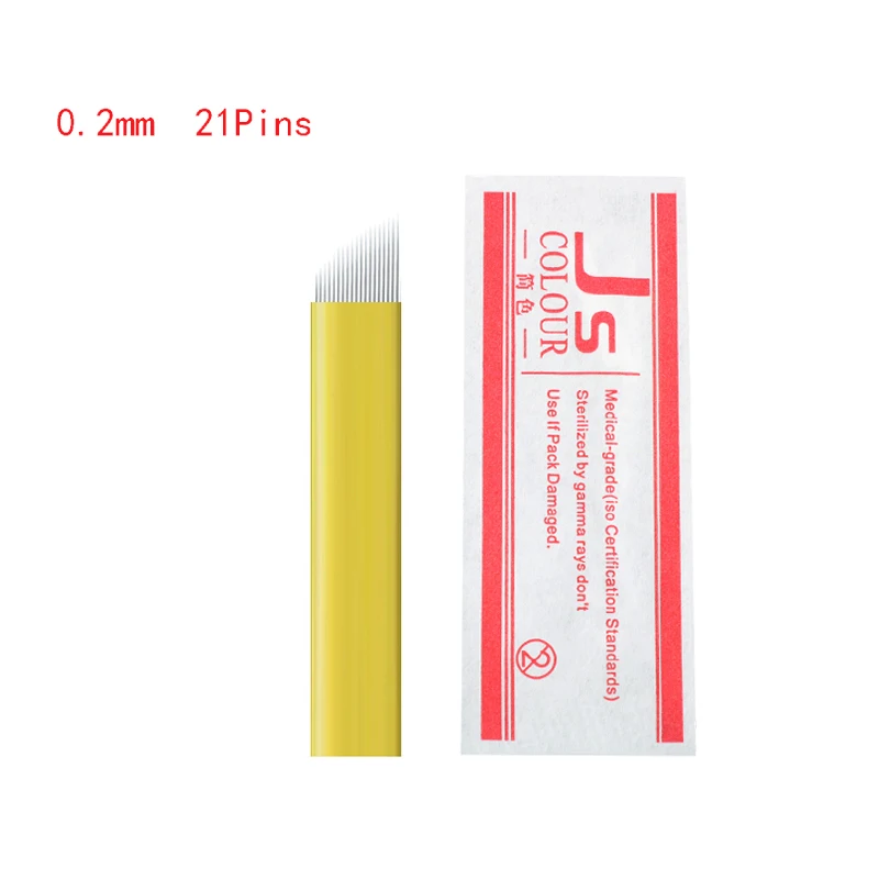 Желтая татуировка бровей иглы лезвия для макияжа 3D перманентного ручная