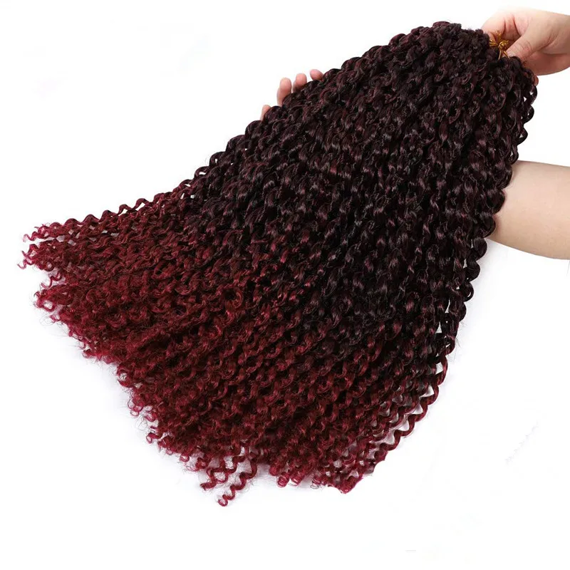 18 дюймов волна воды страсть крученые волосы синтетический вязание крючком косы