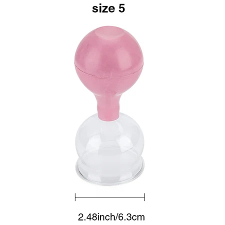 pink size 5 Розовые Резиновые Вакуумные Банки Массаж всего тела на присоске Вакуумный Массажер терапия 5 различных размеров присоска набор китайские Банки - Color: pink size 5