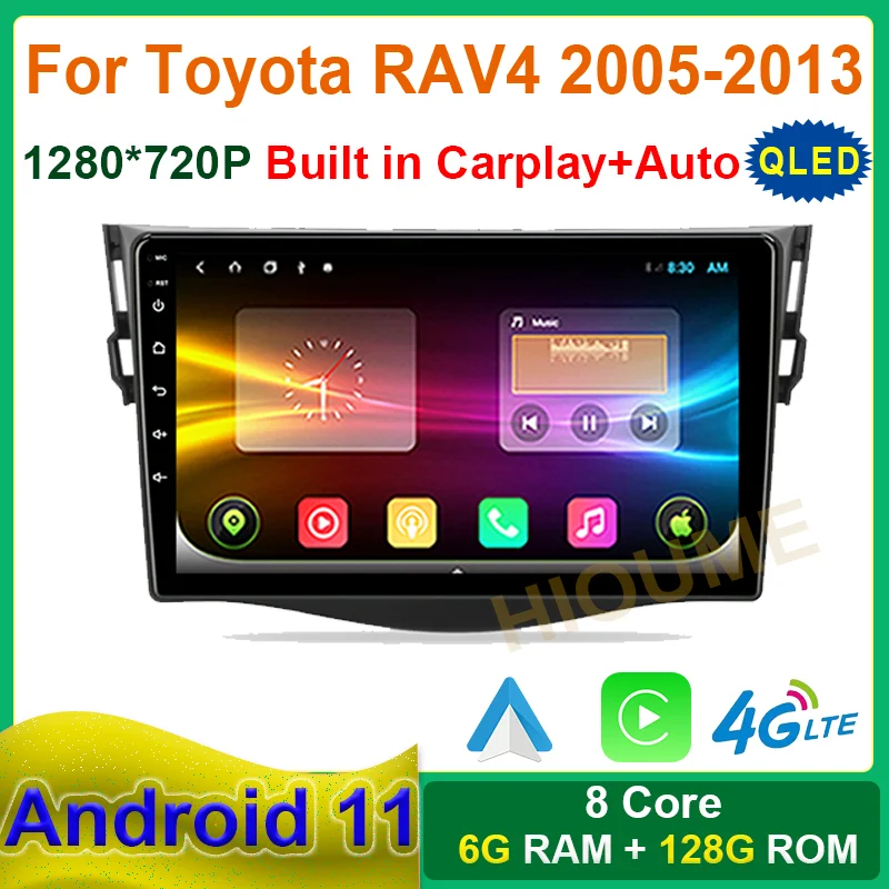 

Android 11 8+128G Car Radio Multimedia Video Player Navigation GPS For Toyota RAV4 Rav 4 2005-2013 Carplay android Auto