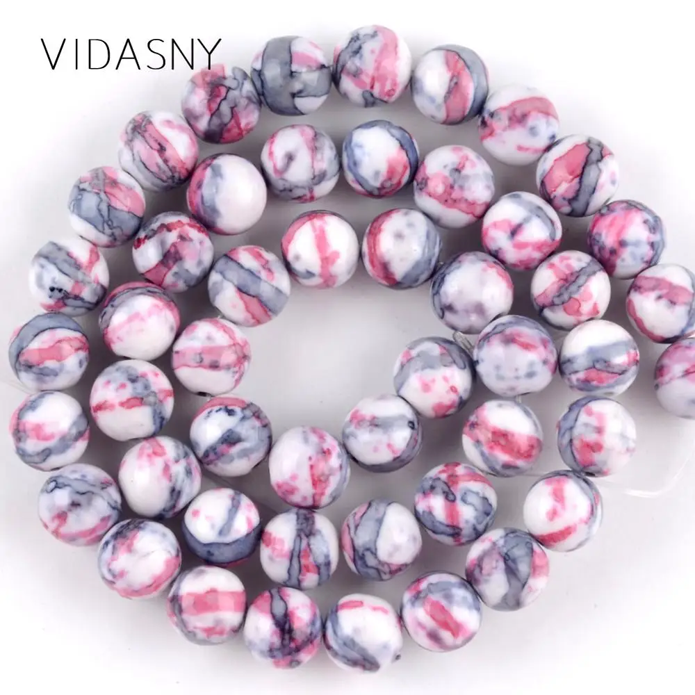 

Purple Red Stripe Rain Flower Stone Natural Stone Beads For Jewelry Making 4 6 8 10 12mm Loose Beads Diy Bracelet Necklace 15''