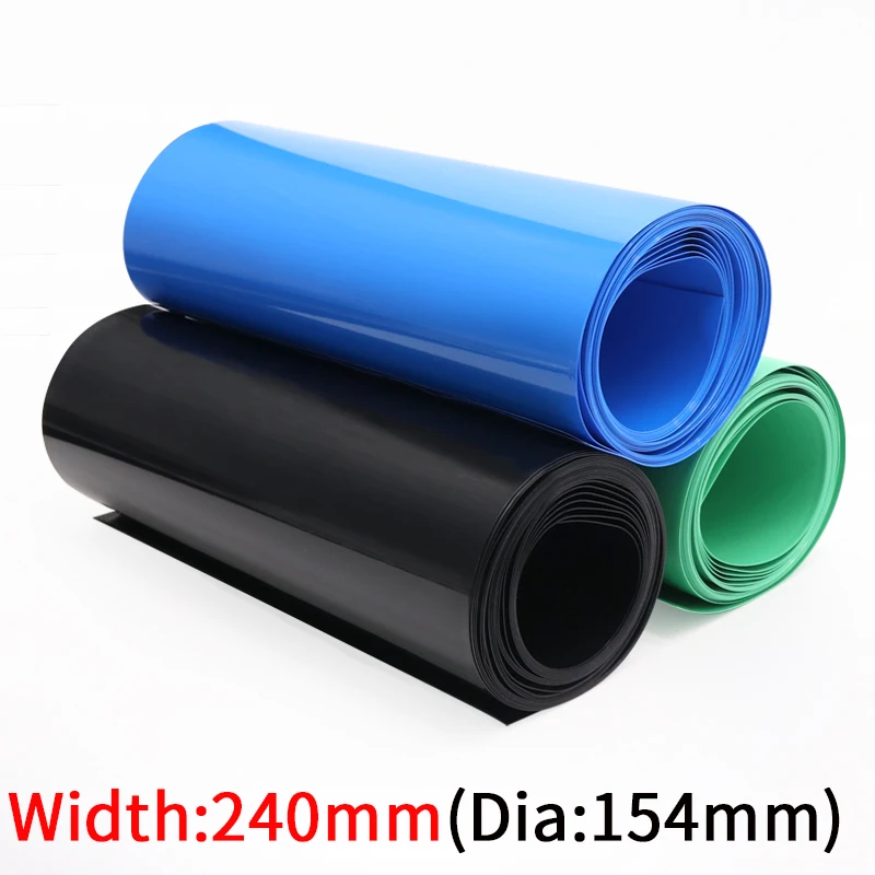 

Width 240mm Dia 152mm PVC Heat Shrink Tube Lithium Battery Insulated Film Wrap Protection Case Pack Wire Cable Sleeve