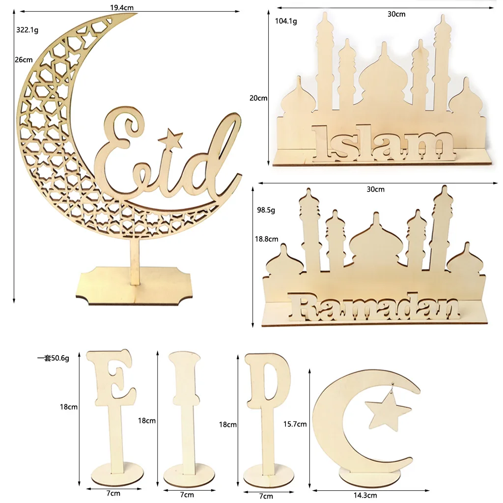 

Eid al-Fitr Wooden ornament Eid Mubarak Decor Pendant for Home Islamic Muslim Party Supplies Gift Ramadan Kareem Decorations