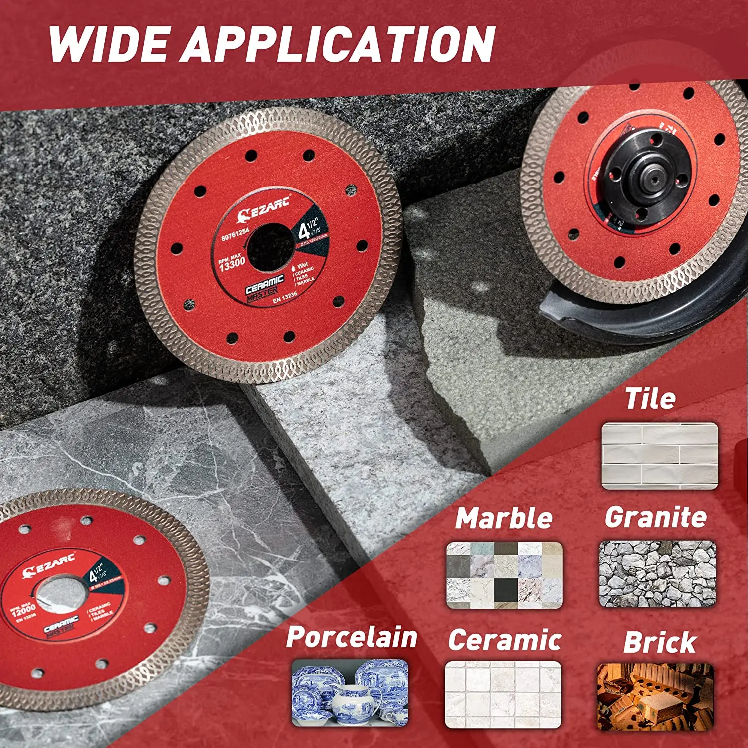 EZARC 2 sztuk 115mm i 125mm Super cienkie diamentowe brzeszczoty diamentowe płytki ostrze do cięcia porcelany ceramiczne granit marmur płytki 5 EZARC 2 sztuk 115mm i 125mm Super cienkie diamentowe brzeszczoty diamentowe płytki ostrze do cięcia porcelany ceramiczne granit marmur płytki 5