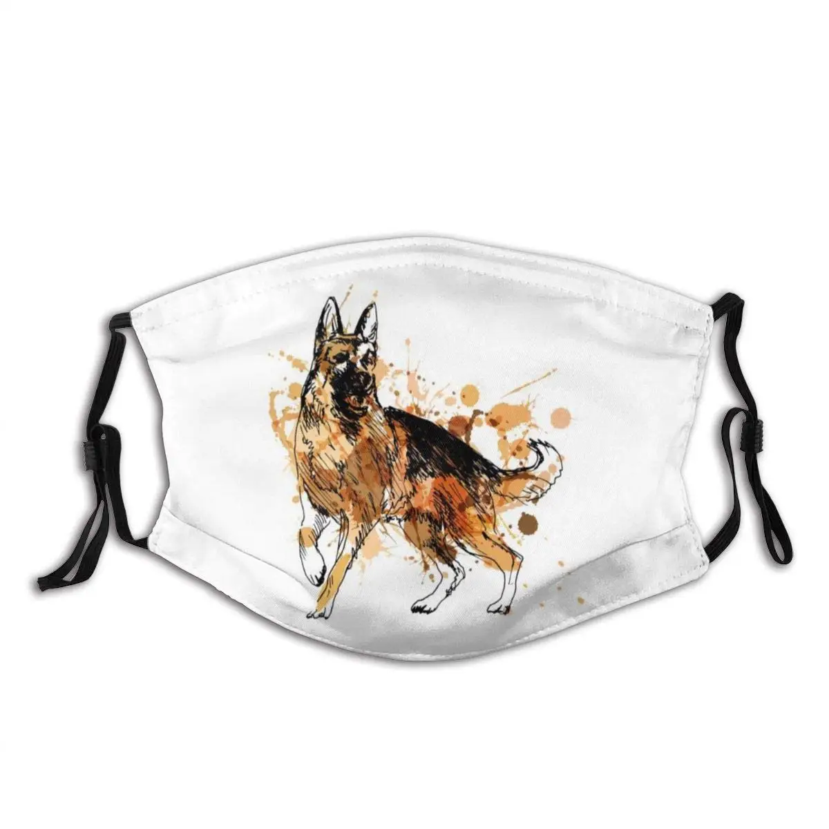 

Cool German Shepherd Animal Print Washable Mouth Neck Gaiter Mask Bandana Balaclava Breathable Reusable with 2 Filter for Adult