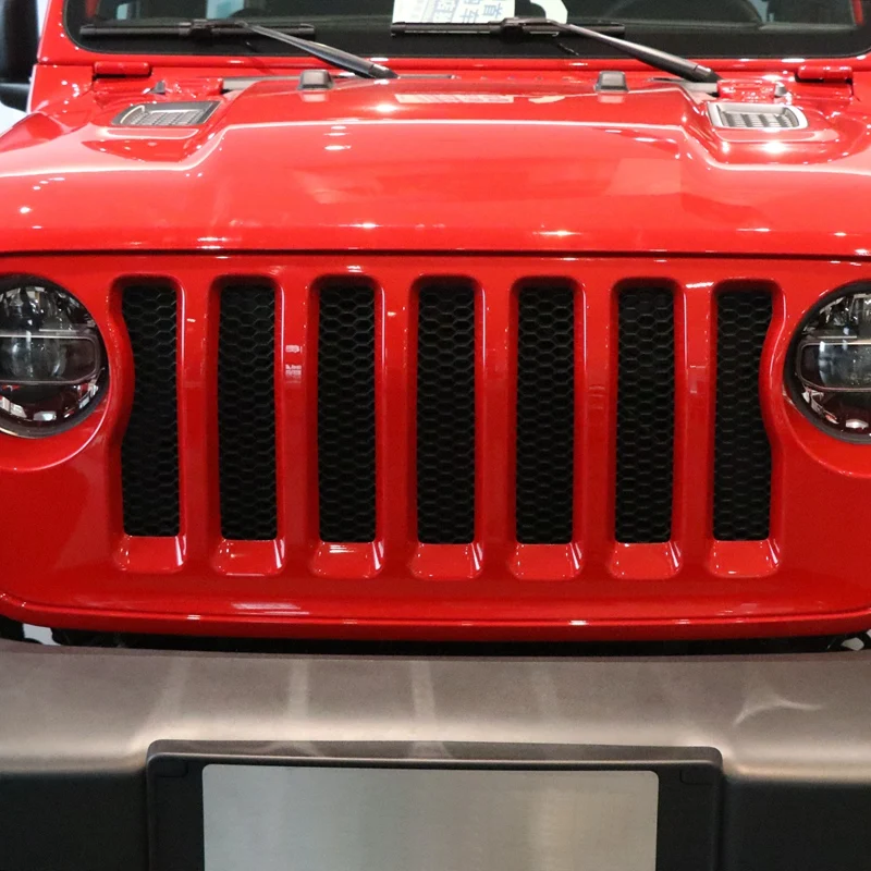 

7PCS JL Front Grill Inserts Kit , Grill Net Cover Trim for Jeep Wrangler JL 2018 2019