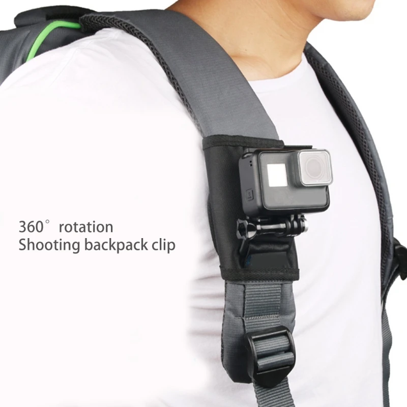 

Backpack Mount for Action Cameras Quick Release Shoulder Strap Clip for Hero 8/7/6/5/4/Fusion/Session and more H9EB