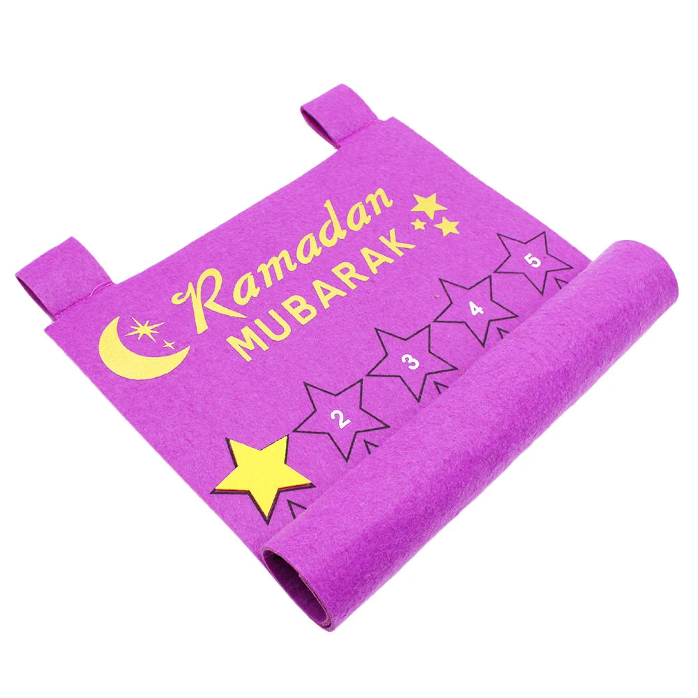 Висящий войлочный календарь Eid Mubarak на 30 дней декор для Рамадана обратного