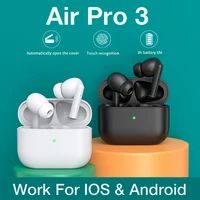for airpoddings pro 3 touch control wireless earphone tws bluetooth headset sports headset 300mah charging box for apple android