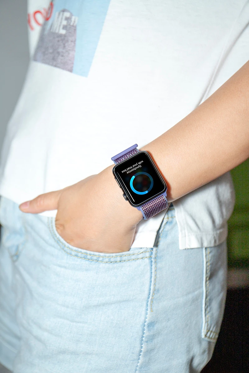 Высококачественный нейлоновый спортивный ремешок для Apple Watch, ремешок 44 мм, серия 5, 4, 3, 2, 1, дышащий тканый ремешок 42 мм, iwatch 40 мм, 38 мм