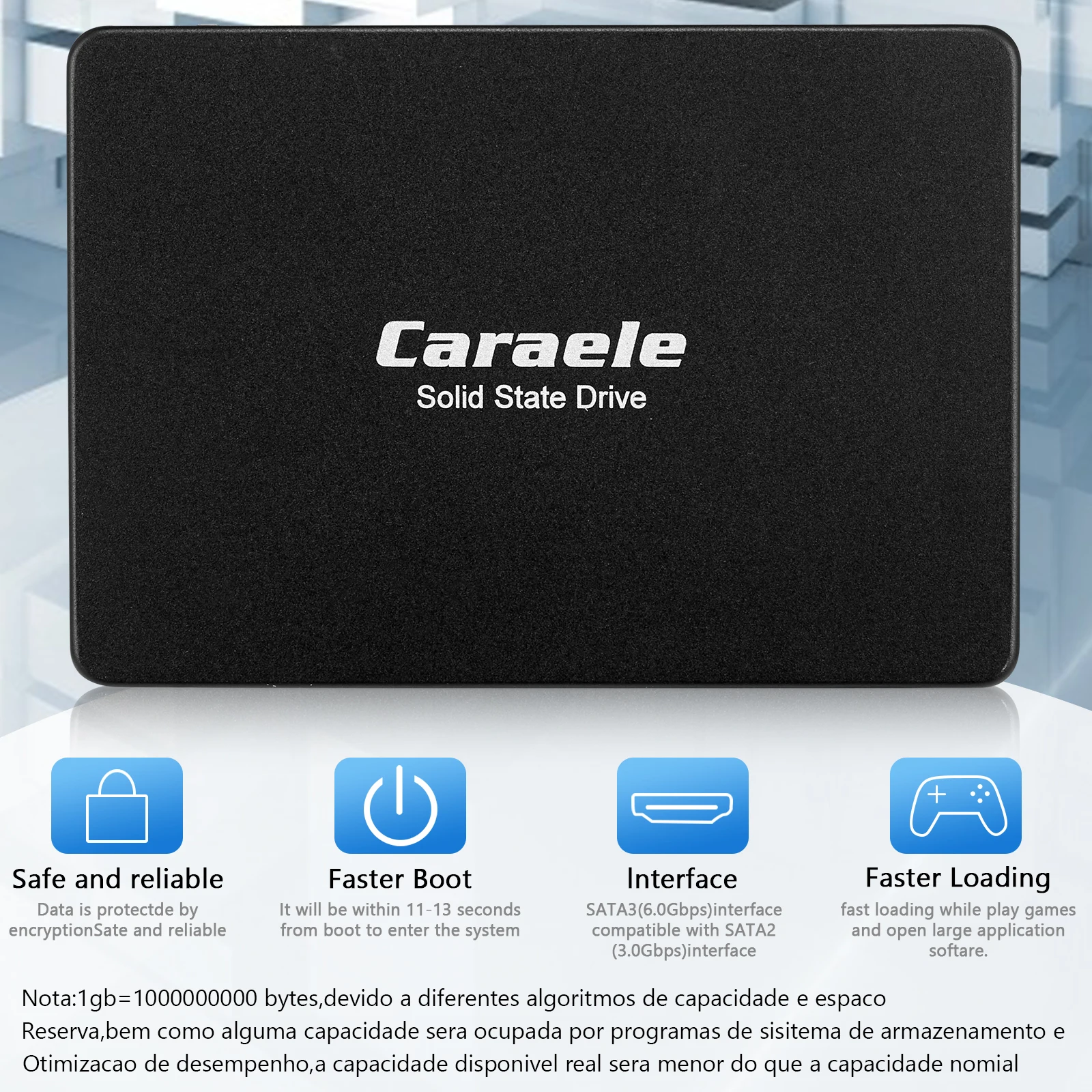 Caraele K500 Internal Solid State Drives Storage Devices SSD 500GB 1TB 2.5 INCH SATA SSD Drive for Computer,Desktop, PC, Laptops enlarge