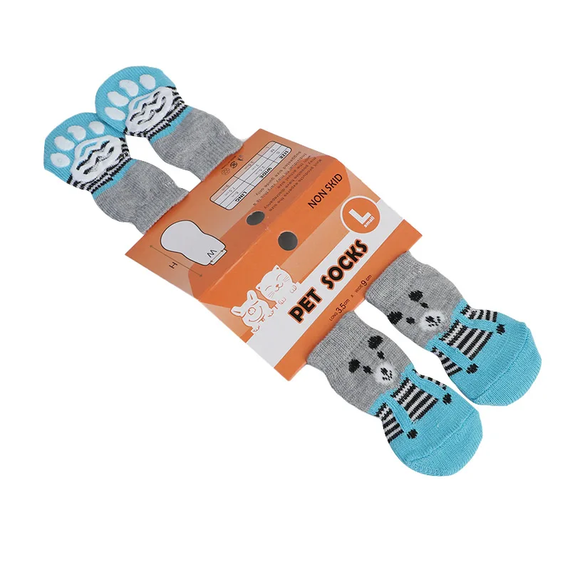 4 шт. носки для домашних животных щенков собак Нескользящие вязаные дышащие