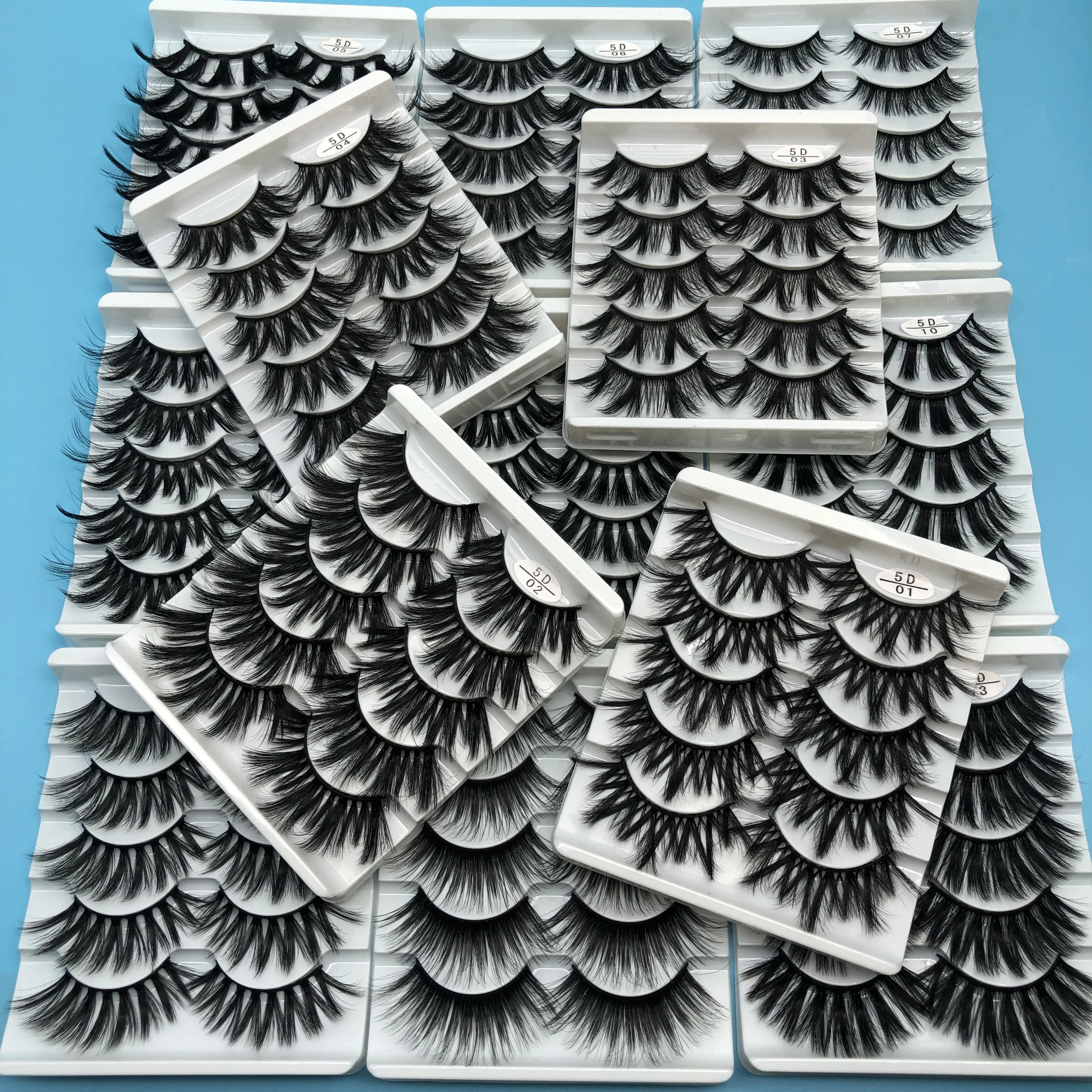 

Tongwin 5pairs Pack False Eyelashes Maquiagem Make Up Fake Mink Lashes Cross Silk Eyelash Extension