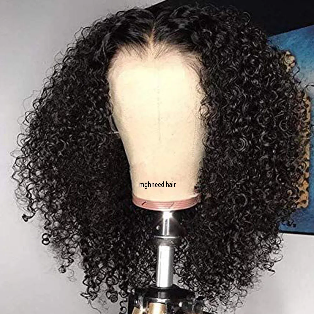 Lace Front Human Hair Wigs Kinky Curly 13x4  lace Frontal Wig Brazilian Human Hair Preplucked with Baby hairs