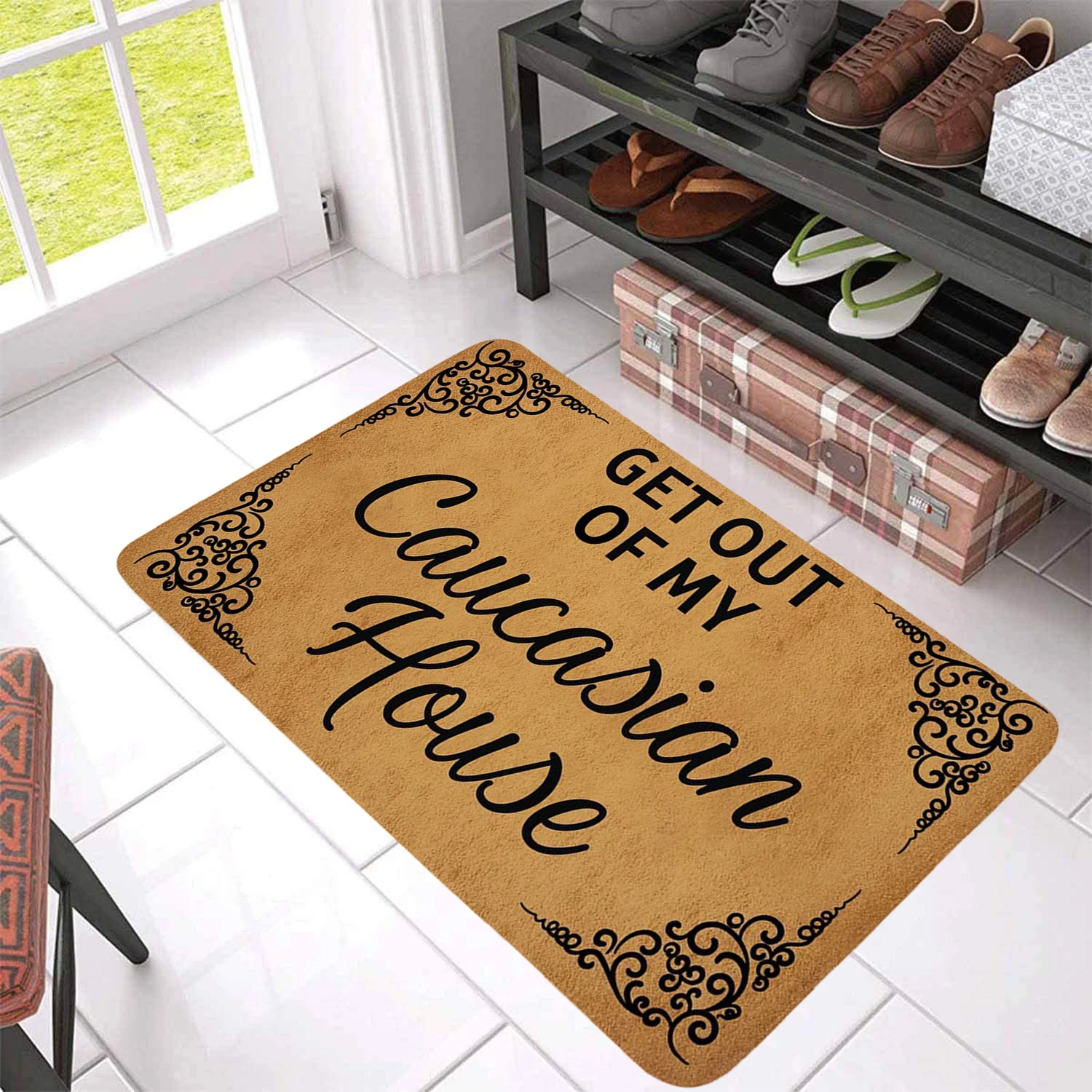 DoubleJun смешной коврик спрашивайте не для кого собака лает лай вас входа напольный