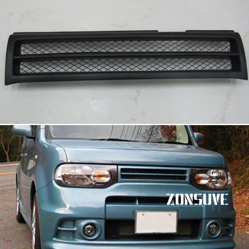 Use For Nissan Cube 2009--2014 Year Carbon Fibre Refitt Front Center Racing Grille Cover Accessorie Body Kit Zonsuve