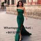 Женское вечернее платье на одно плечо, длинное эластичное атласное платье с Боковым Разрезом, платье для выпускного вечера, 2022