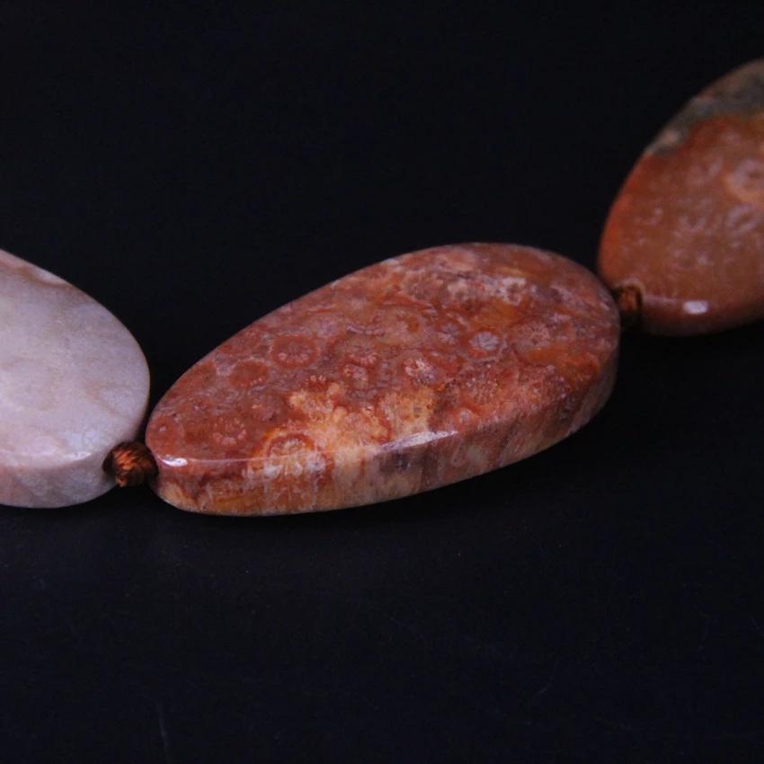 8-9 шт./нитка большие бусины из натурального оранжевого коралла Гладкие