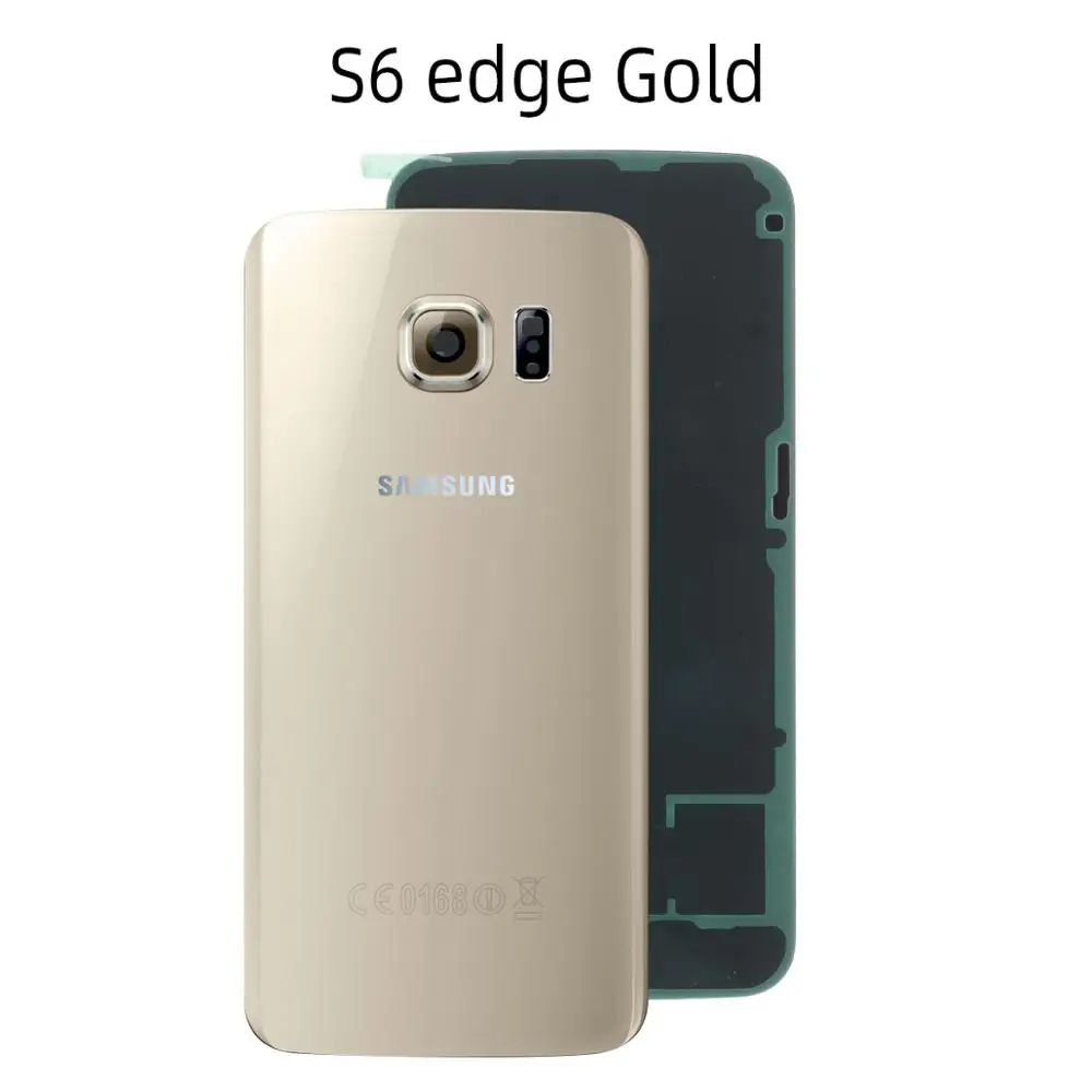 S6 G920 задняя крышка для samsung Galaxy S6 G920F задняя крышка батарейного отсека задняя крышка корпуса чехол для samsung S6 G920 Крышка батарейного отсека - Цвет: Gold S6 edge