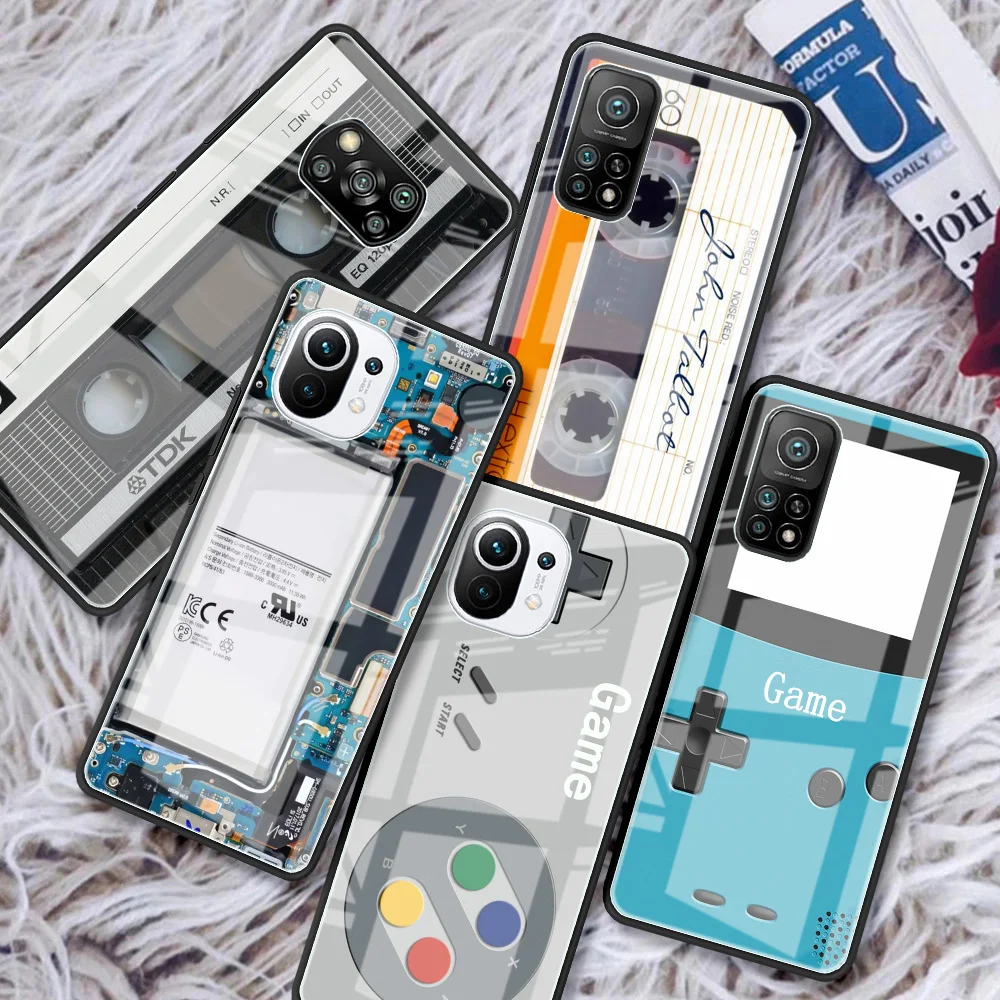 

Tempered Glass Case For Xiaomi Mi Poco X3 NFC 10T Pro Note 10 Lite 9T 11 CC9 F3 Luxury Phone Cover Shell Camera Circuit Board