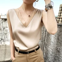 womens elegant blouse solid v neck white satin silk shirt plus size vintage clothing chiffon tunic tops for women summer