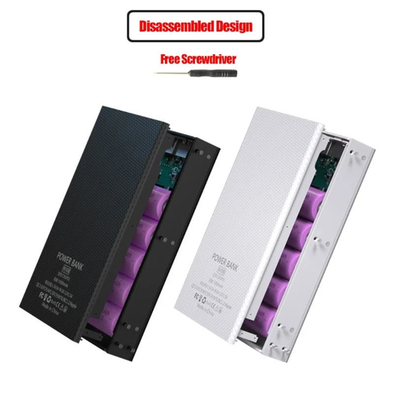 

LCD quick charging qc3.0 PD removable, battery housing 5x18650, without battery power protector