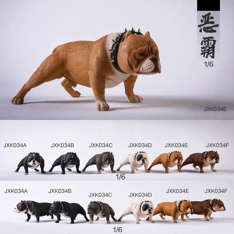 

1/6th JXK034 Resin PVC Miniature Animal Model Bully Dog Model Toy F 12" Action Figure Toy Accessories Car Decoration