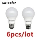 Светодиодная лампа A60 9 Вт 6 шт.лот E27 B22 Лампа высокой яркости 220-240 в 30006000k Bombilla