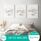 WTQ текстами и сюжетами из Библии и изображением Иисуса Христа типографии Christian Wall Art Картина на холсте, украшение с геометрическим принтом; Цвет: розовый, золотистый; Плакаты печатает фотографии домашний декор