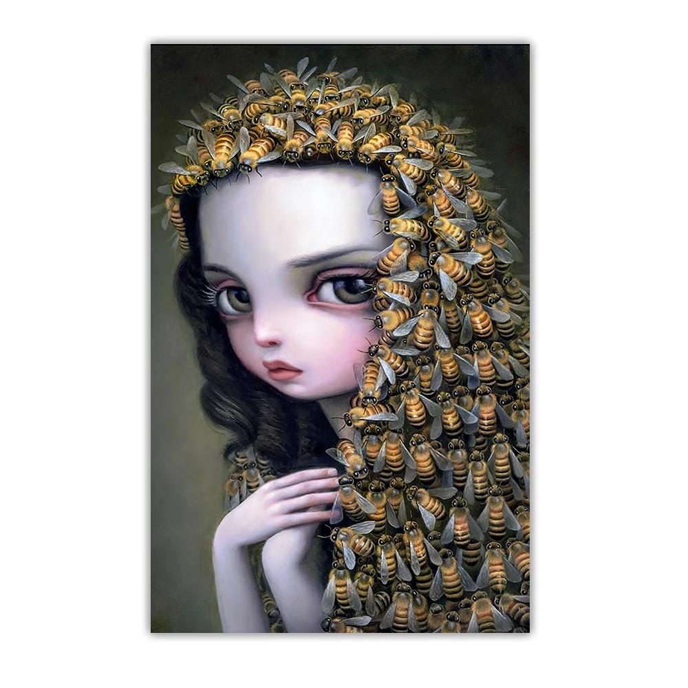 Картина маслом на холсте королева пчела 2016 дюйма | Живопись и каллиграфия