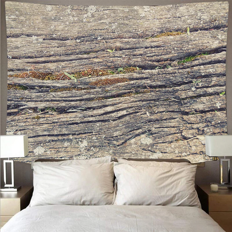 Ретро гобелен с текстурным рисунком деревянных досок настенное пляжное