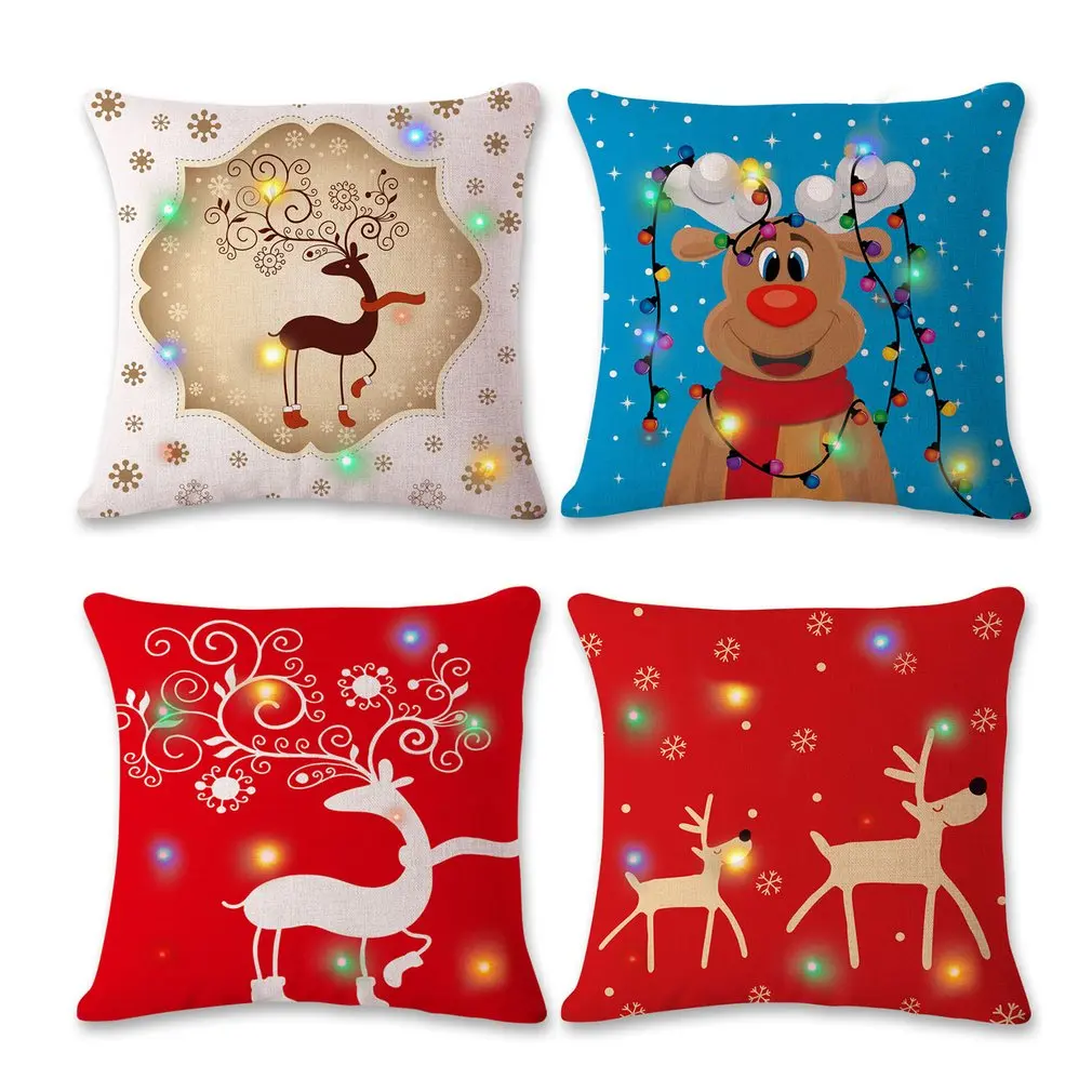 Светодиодный чехол для рождественских подушек декоративные рождественские
