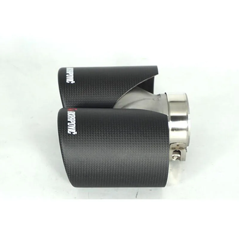 1 шт. Akrapovic короткий двойной выход стиль из углеродного волокна 304 нержавеющая сталь 63-89-150мм глушитель выхлопной наконечник