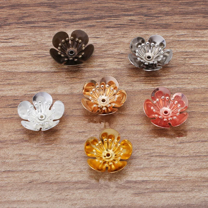 20 шт 16*6 мм Металлические латунные цветы филигранный поднос стемен бусины