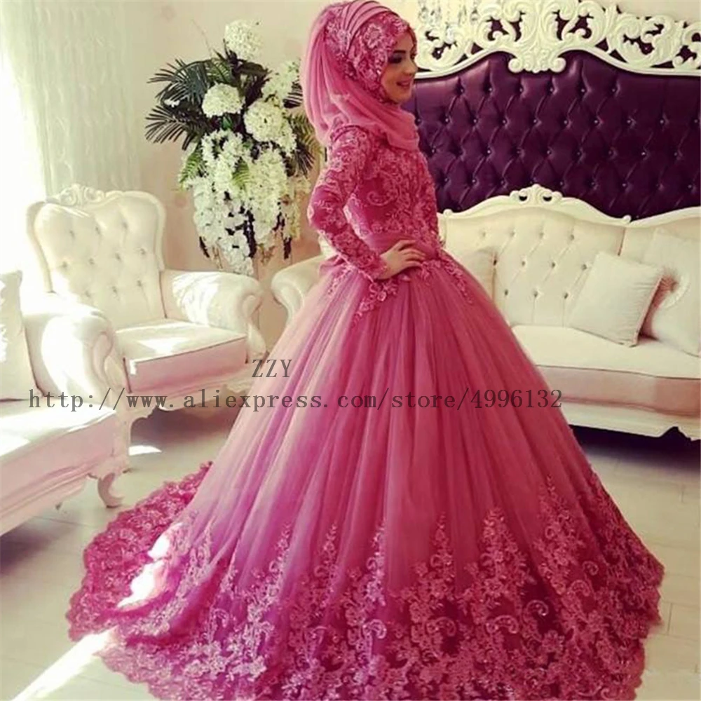 

Long Sleeves High Organza Tulle Beading Crystals Ball Gown Quinceanera Dresses Floor-Length Vestidos De 15 Anos Sweet 16 Dress