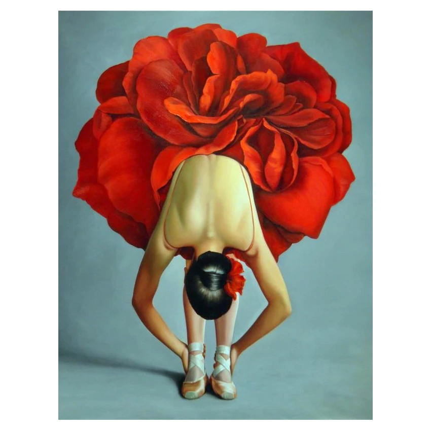 Ballet dancing girl flower dress oil painting by number for Home Decor coloring numbers unique gifts adults and children | Дом и сад