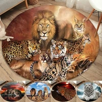 leopard tiger lion cat round shape area rugs large mat rugs for living room comfortable carpet soft floor mat rugs for bedroom