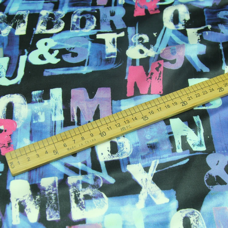 Модный Синий принт со словами шелк хлопок сатин смешанная ткань удобная SCT572 | Дом