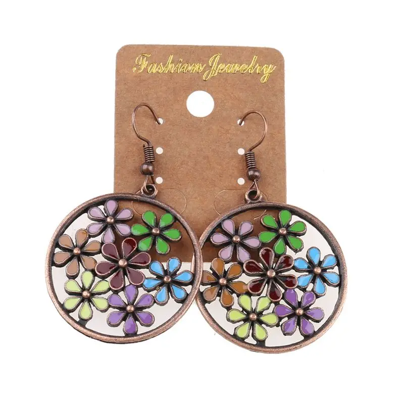 

4 Pairs Bohemian Vintage Dangle Retro Boho Dangle Drop Earrings for Girls E56A