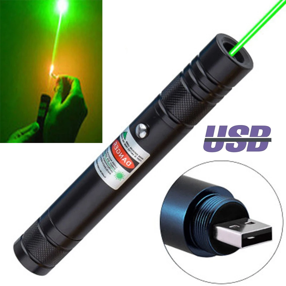 

Portable Mini Green Dot Laser High Power Green Laser Pointer USB Rechargeable Built-in Battery 5mw Laser Conference Pointer