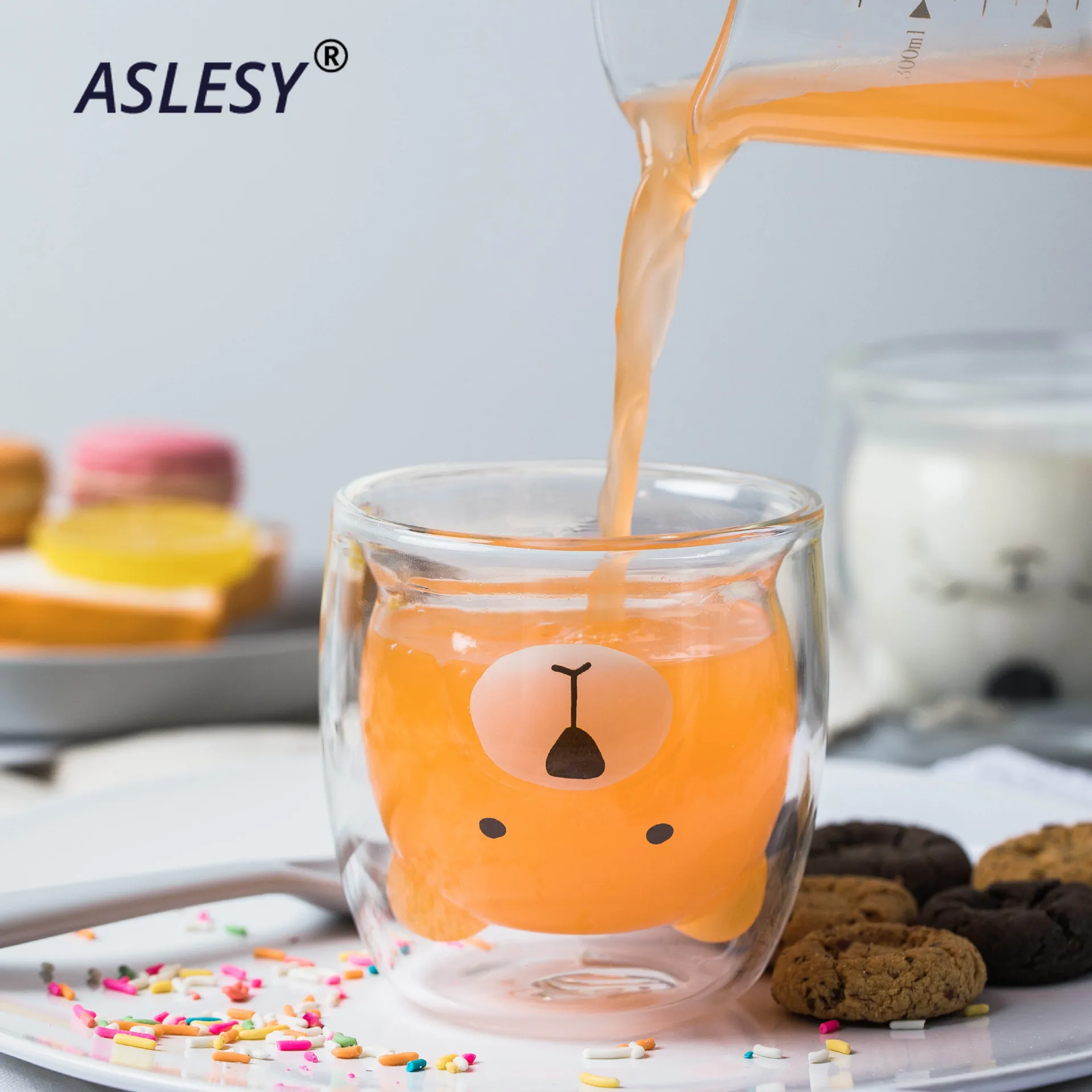 Креативная кофейная кружка с двойными стенками стеклянные кружки милый