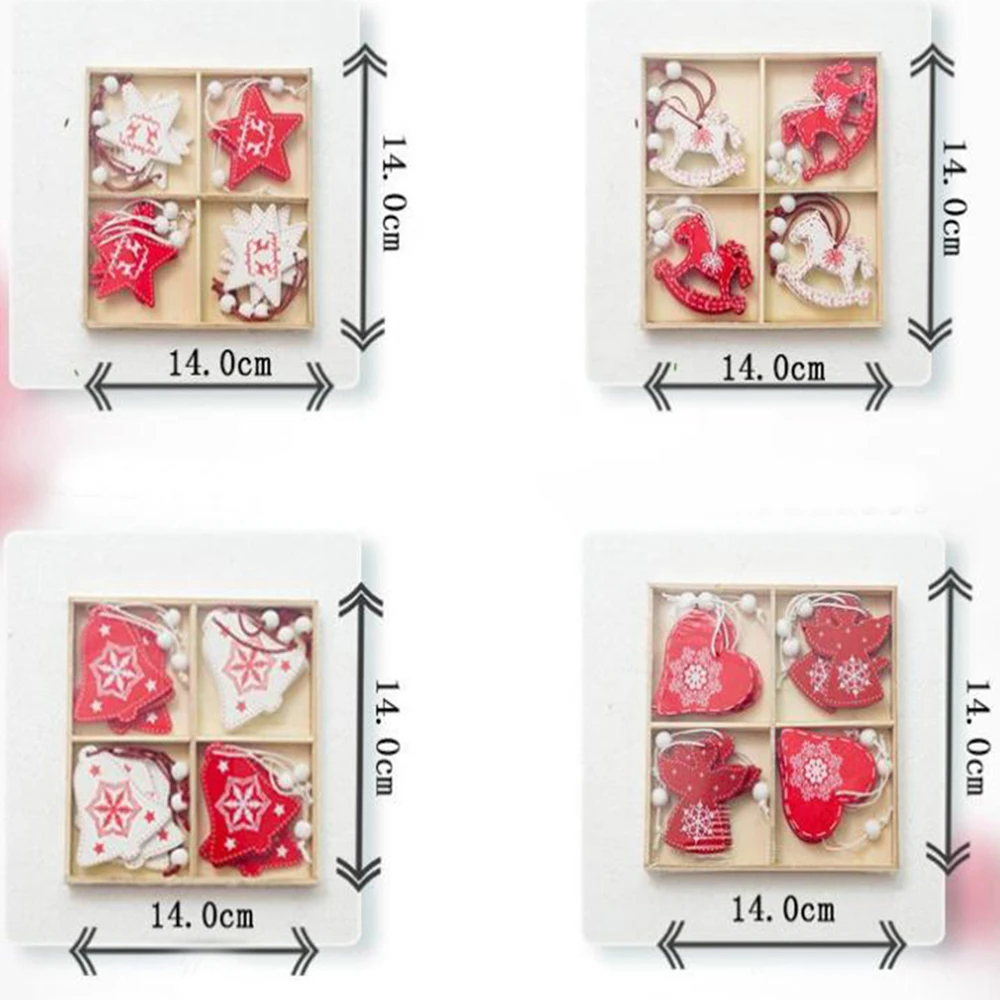 8 шт или 12 DIY снежинки лося Троянские рождественские деревянные подвески