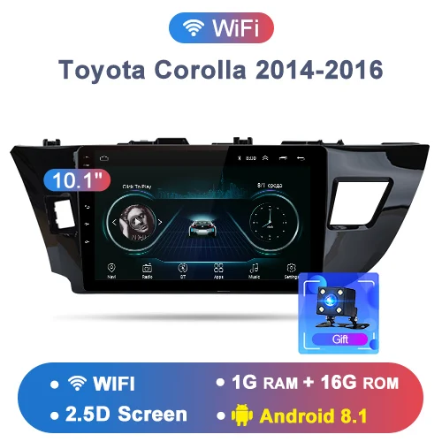 Junsun Штатное Головное устройство для Тойота Королла Corolla GPS навигатор Android 8.1 aвтомагнитола магнитола 2 din автомагнитолы 2DIN Андроид для Toyota Corolla E180 штатная магнитола автомобильная мультимедиа - Цвет: WIFI For Levin