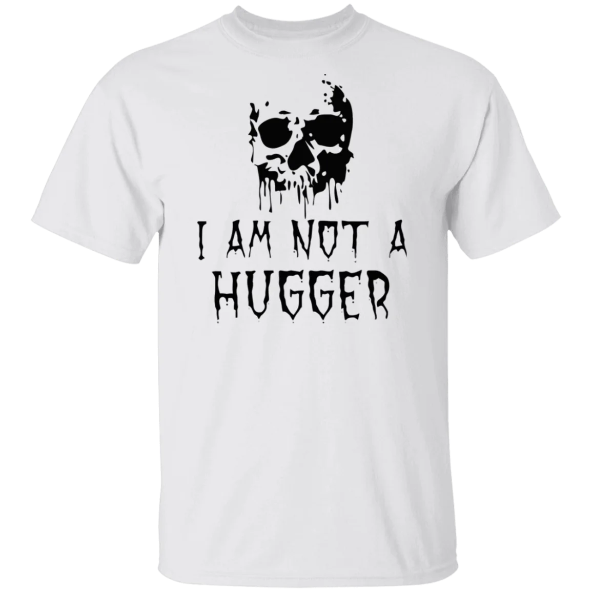 Футболка с черепом I Am Not A Hugger белая мужская Женская|Мужские футболки| |