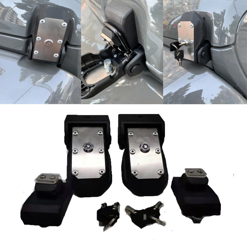 Стальные замки капота Автомобильные с набором ключей аксессуары для Jeep Wrangler JL 2018