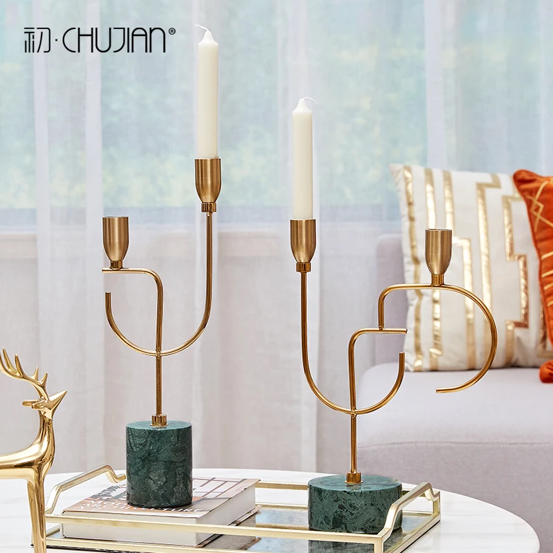 Скандинавский креативный современный золотой Подсвечник металлический