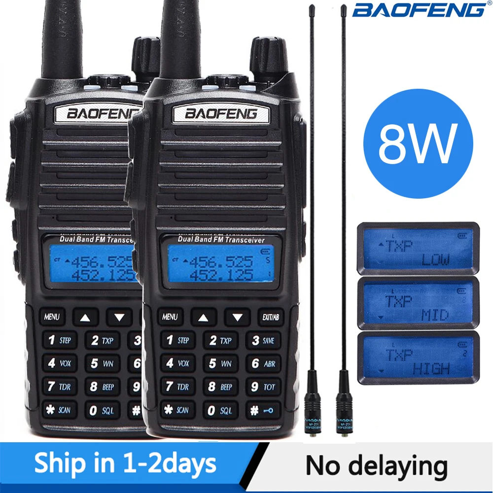Рация Baofeng UV82 128 каналов 10 км 8 Вт 2 шт.|Рации| |